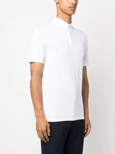 short-sleeved cotton polo shirt